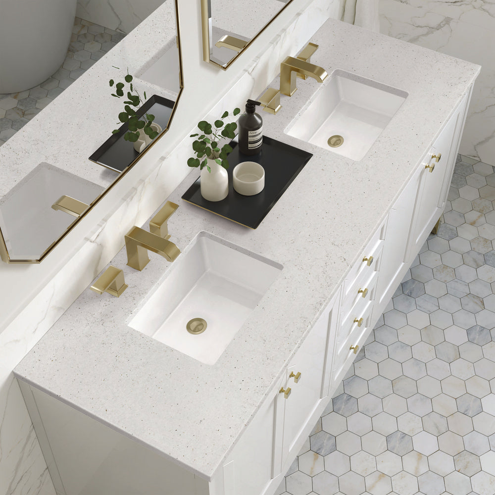 James Martin - Chicago 72" Double Vanity, Glossy White, w/ 3 CM Lime Delight Silestone® Top - 503-V72-GW-3LDL view 8