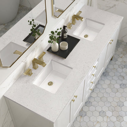 James Martin - Chicago 72" Double Vanity, Glossy White, w/ 3 CM Lime Delight Silestone® Top - 503-V72-GW-3LDL view 8