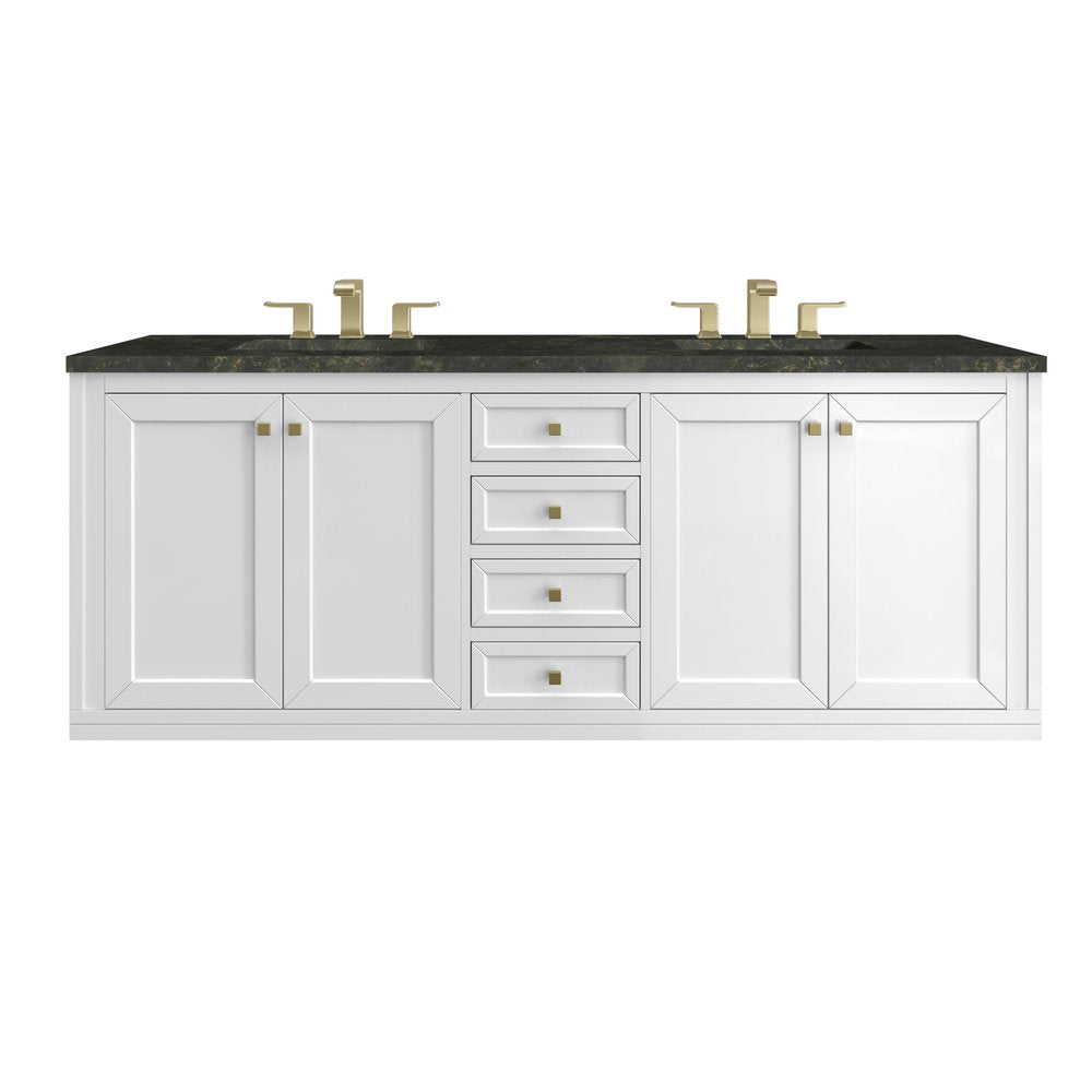 James Martin - Chicago 72" Double Vanity, Glossy White, w/ 3 CM Phantome Eclos Top - 503-V72-GW-3PHT view 2