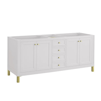 James Martin - Chicago 72" Double Vanity, Glossy White, w/ 3 CM Phantome Eclos Top - 503-V72-GW-3PHT view 3