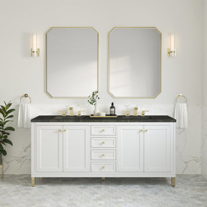 James Martin - Chicago 72" Double Vanity, Glossy White, w/ 3 CM Phantome Eclos Top - 503-V72-GW-3PHT view 5