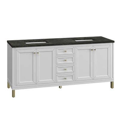 James Martin - Chicago 72" Double Vanity, Glossy White, w/ 3 CM Phantome Eclos Top - 503-V72-GW-3PHT view 16