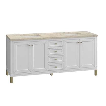 James Martin - Chicago 72" Double Vanity, Glossy White, w/ 3 CM Tajnar Eclos Top - 503-V72-GW-3TJR view 14
