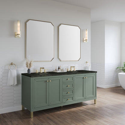 James Martin - Chicago 72" Double Vanity, Smokey Celadon, w/ 3 CM Phantome Eclos Top - 503-V72-SC-3PHT view 5