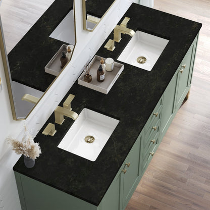 James Martin - Chicago 72" Double Vanity, Smokey Celadon, w/ 3 CM Phantome Eclos Top - 503-V72-SC-3PHT view 7
