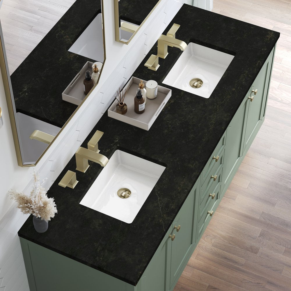 James Martin - Chicago 72" Double Vanity, Smokey Celadon, w/ 3 CM Phantome Eclos Top - 503-V72-SC-3PHT view 8