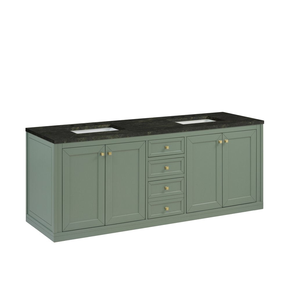 James Martin - Chicago 72" Double Vanity, Smokey Celadon, w/ 3 CM Phantome Eclos Top - 503-V72-SC-3PHT view 10