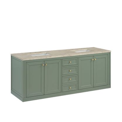 James Martin - Chicago 72" Double Vanity, Smokey Celadon, w/ 3 CM Tajnar Eclos Top - 503-V72-SC-3TJR view 10