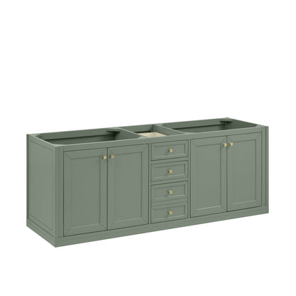 James Martin - Chicago 72" Double Vanity, Smokey Celadon, w/ 3 CM Victorian Silver Silestone® Top - 503-V72-SC-3VSL view 3