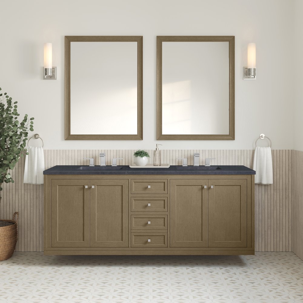 James Martin - Chicago 72" Double Vanity, Walnut Whisper, w/ 3 CM Charcoal Soapstone Silestone® Top - 503-V72-WLW-3CSP view 8