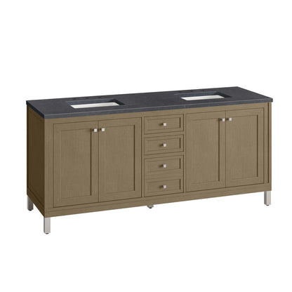 James Martin - Chicago 72" Double Vanity, Walnut Whisper, w/ 3 CM Charcoal Soapstone Silestone® Top - 503-V72-WLW-3CSP view 20