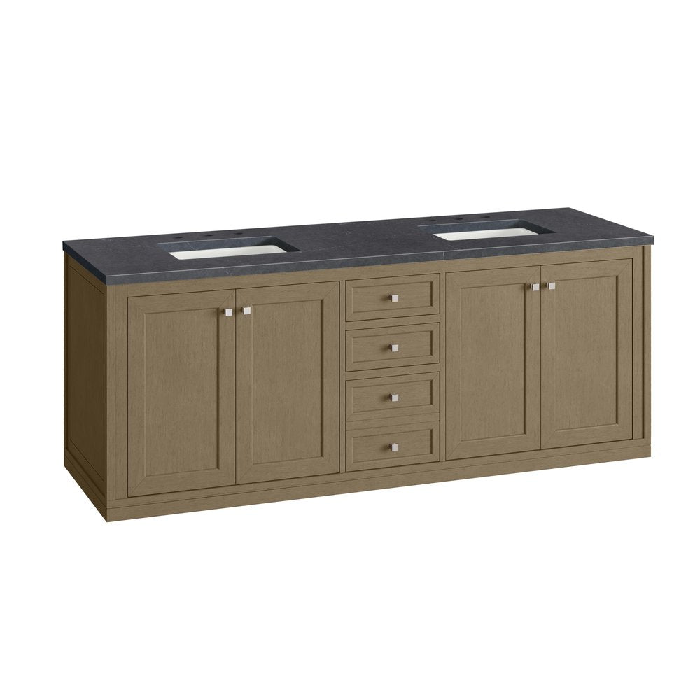 James Martin - Chicago 72" Double Vanity, Walnut Whisper, w/ 3 CM Charcoal Soapstone Silestone® Top - 503-V72-WLW-3CSP view 21