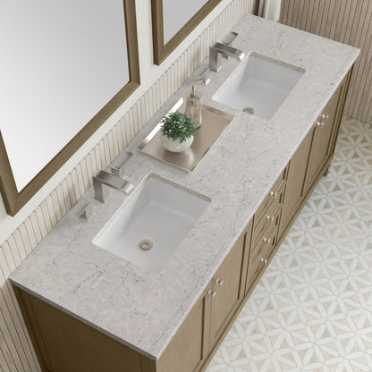 James Martin - Chicago 72" Double Vanity, Walnut Whisper, w/ 3 CM Eternal Jasmine Pearl Silestone® Top - 503-V72-WLW-3EJP view 14