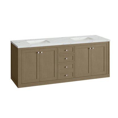 James Martin - Chicago 72" Double Vanity, Walnut Whisper, w/ 3 CM Ethereal Noctis Silestone® Top - 503-V72-WLW-3ENC view 21