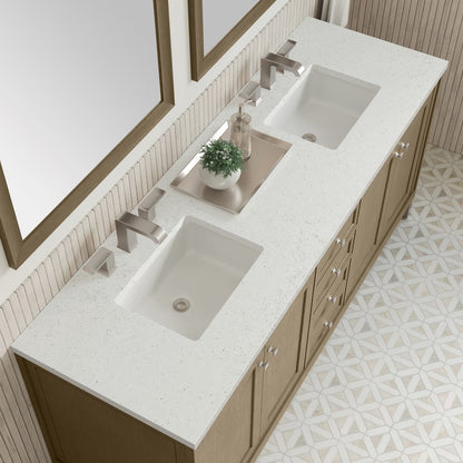 James Martin - Chicago 72" Double Vanity, Walnut Whisper, w/ 3 CM Lime Delight Silestone® Top - 503-V72-WLW-3LDL view 8