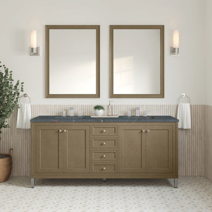 James Martin - Chicago 72" Double Vanity, Walnut Whisper, w/ 3 CM Parisien Bleu Silestone® Top - 503-V72-WLW-3PBL view 4