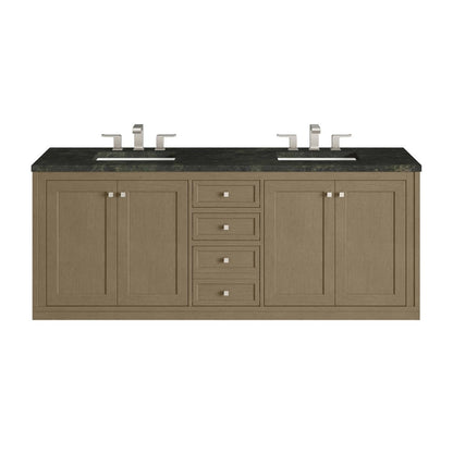 James Martin - Chicago 72" Double Vanity, Walnut Whisper, w/ 3 CM Phantome Eclos Top - 503-V72-WLW-3PHT view 2