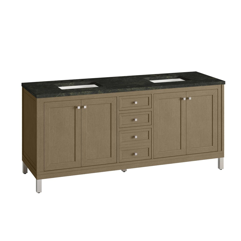 James Martin - Chicago 72" Double Vanity, Walnut Whisper, w/ 3 CM Phantome Eclos Top - 503-V72-WLW-3PHT view 18