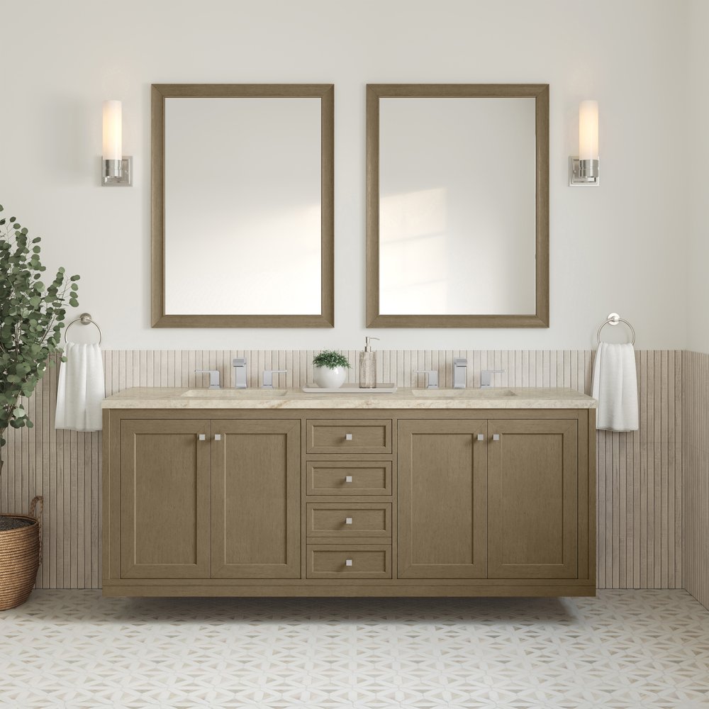 James Martin - Chicago 72" Double Vanity, Walnut Whisper, w/ 3 CM Tajnar Eclos Top - 503-V72-WLW-3TJR view 6