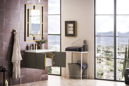 James Martin - Columbia 31.5" Single Vanity, Ash Gray w/ White Glossy Composite Stone Top - 883-V31.5-AG-WG view 6