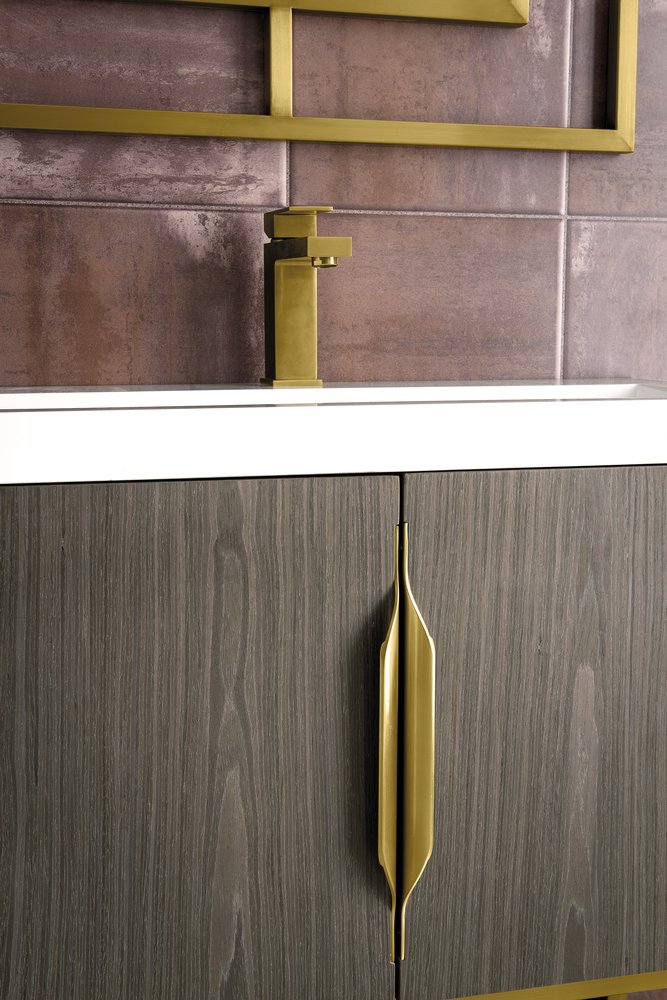 James Martin - Columbia 31.5" Single Vanity, Ash Gray w/ White Glossy Composite Stone Top - 883-V31.5-AG-WG view 8