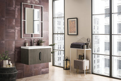 James Martin - Columbia 31.5" Single Vanity, Ash Gray w/ White Glossy Composite Stone Top - 883-V31.5-AG-WG view 11
