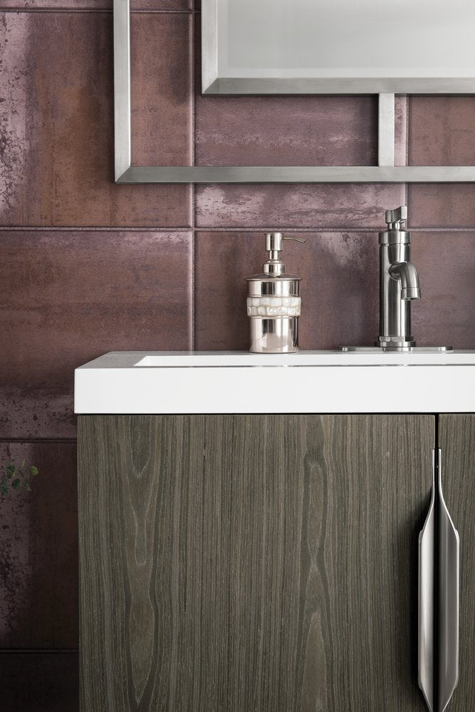 James Martin - Columbia 31.5" Single Vanity, Ash Gray w/ White Glossy Composite Stone Top - 883-V31.5-AG-WG view 13