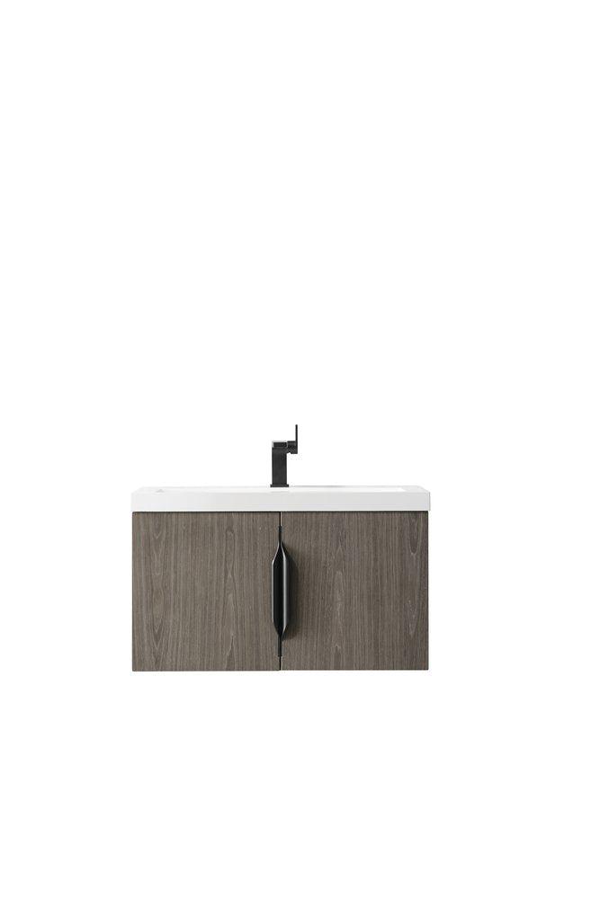 James Martin - Columbia 31.5" Single Vanity, Ash Gray w/ White Glossy Composite Stone Top - 883-V31.5-AG-WG view 14