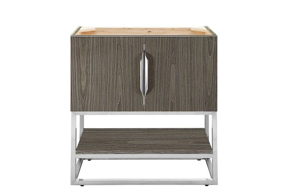James Martin - Columbia 31.5" Single Vanity Cabinet, Ash Gray, Brushed Nickel - 883-V31.5-AG-BN view 1