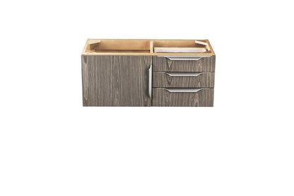 James Martin - Columbia 36" Single Wall Mount Vanity Cabinet, Ash Gray, Brushed Nickel - 983-V36-W-AG-N view 1