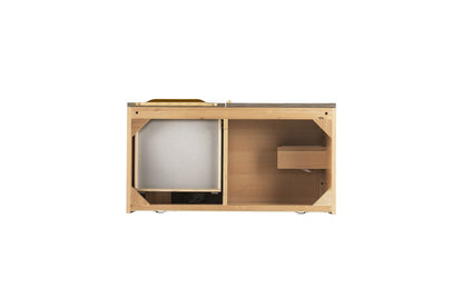 James Martin - Columbia 36" Single Wall Mount Vanity Cabinet, Ash Gray, Radiant Gold - 983-V36-W-AG-G view 2