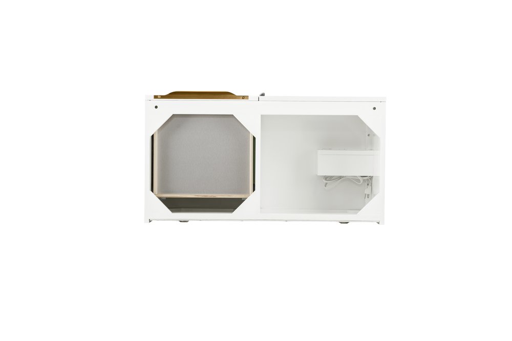 James Martin - Columbia 36" Single Wall Mount Vanity Cabinet, Glossy White, Radiant Gold - 983-V36-W-GW-G view 2