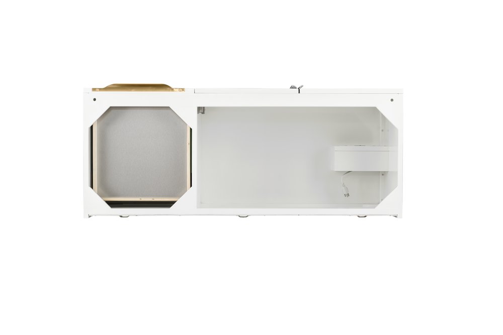 James Martin - Columbia 48" Single Vanity Cabinet, Glossy White, Radiant Gold - 983-V48-GW-RG view 2