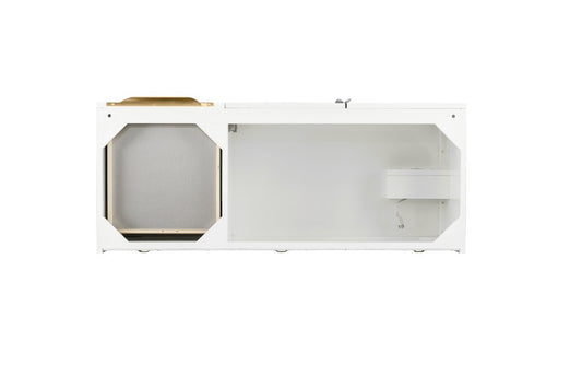 James Martin - Columbia 48" Single Wall Mount Vanity Cabinet, Glossy White, Radiant Gold - 983-V48-W-GW-G view 2