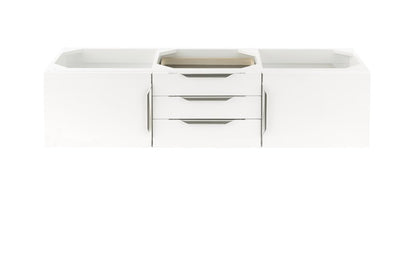 James Martin - Columbia 59" Double Vanity Cabinet, Glossy White, No Hardware - 983-V59D-GW view 1