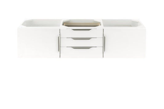 James Martin - Columbia 59" Double Vanity Cabinet, Glossy White, No Hardware - 983-V59D-GW view 1