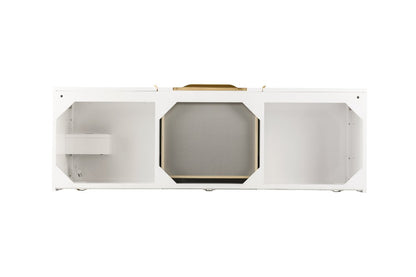 James Martin - Columbia 59" Double Vanity Cabinet, Glossy White, Radiant Gold - 983-V59D-GW-RG view 2