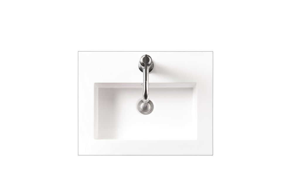 James Martin - Composite Countertop 20"W  x 15.4" D  Sink , White Glossy - CSP-S2016-WG view 1