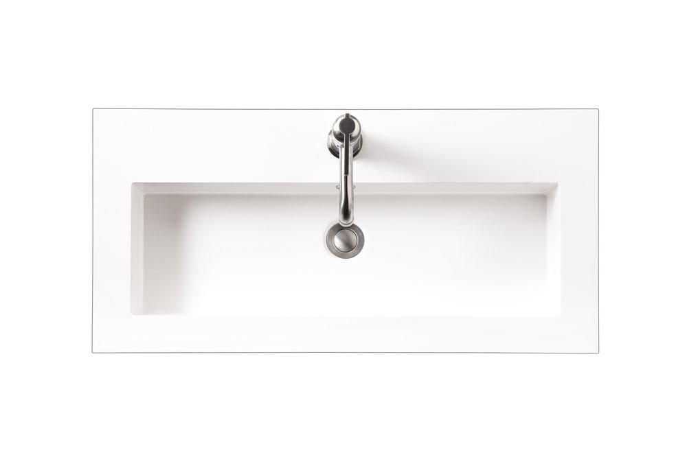 James Martin - Composite Countertop 31.5" W x 15.4" D  Sink, White Glossy - CSP-S3216-WG view 1