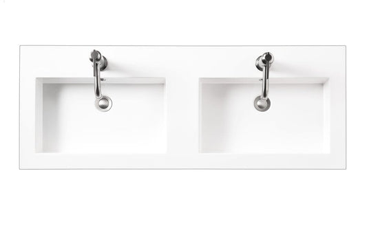 James Martin - Composite Countertop 47" W x 18" D  Sink (Double Basins), White Glossy - CSP-S4718D-WG view 1