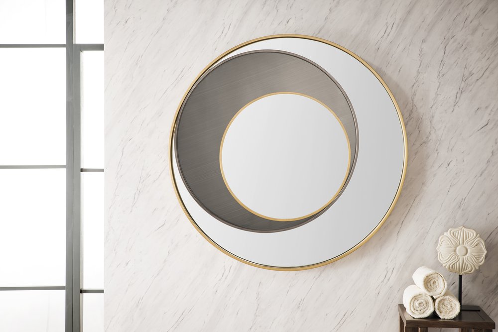 James Martin - Cosmos 35.4" Mirror, Radiant Gold and Onyx - 903-M35.4-RG-OX view 2