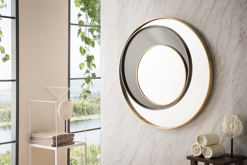 James Martin - Cosmos 35.4" Mirror, Radiant Gold and Onyx - 903-M35.4-RG-OX view 3