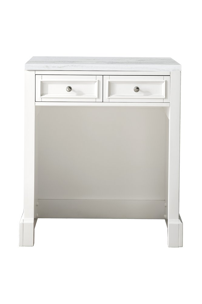 James Martin - De Soto 30" Countertop Unit, Bright White w/ 3 CM Arctic Fall Solid Surface Top - 825-CU30-BW-3AF view 1