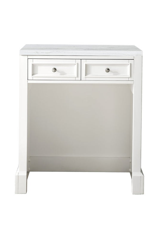James Martin - De Soto 30" Countertop Unit, Bright White w/ 3 CM Arctic Fall Solid Surface Top - 825-CU30-BW-3AF view 1