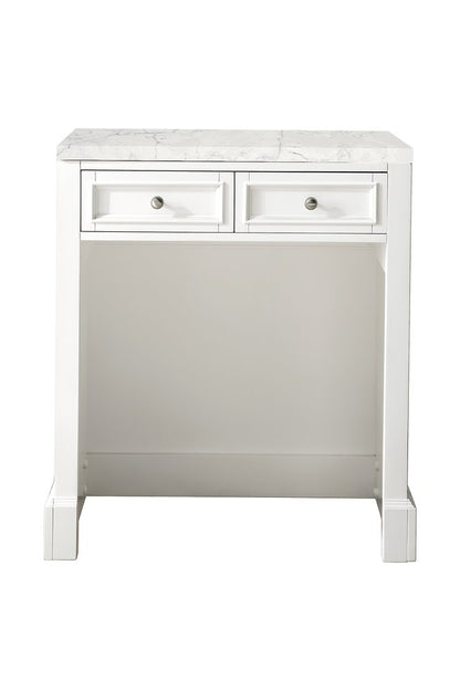 James Martin - De Soto 30" Countertop Unit, Bright White w/ 3 CM Eternal Jasmine Pearl Silestone Top - 825-CU30-BW-3EJP view 1