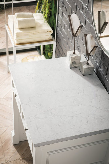 James Martin - De Soto 30" Countertop Unit, Bright White w/ 3 CM Eternal Jasmine Pearl Silestone Top - 825-CU30-BW-3EJP view 2