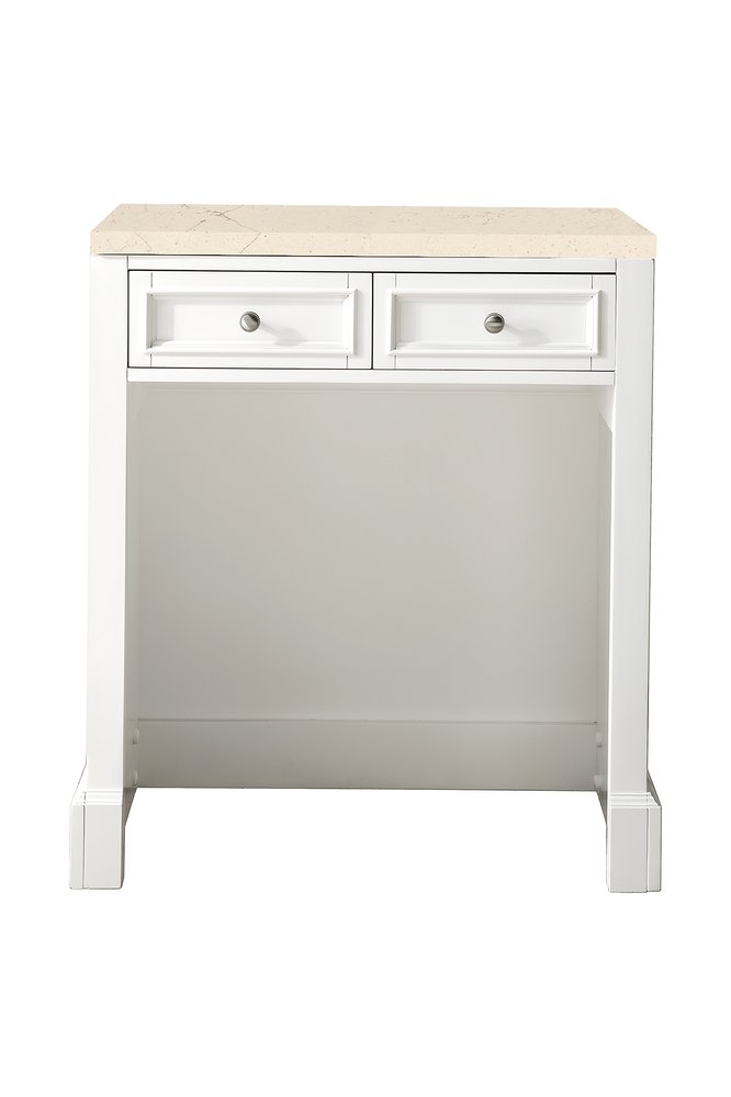James Martin - De Soto 30" Countertop Unit, Bright White w/ 3 CM Eternal Marfil Silestone Top - 825-CU30-BW-3EMR view 1