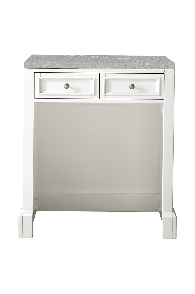James Martin - De Soto 30" Countertop Unit, Bright White w/ 3 CM Eternal Serena Silestone Top - 825-CU30-BW-3ESR view 1