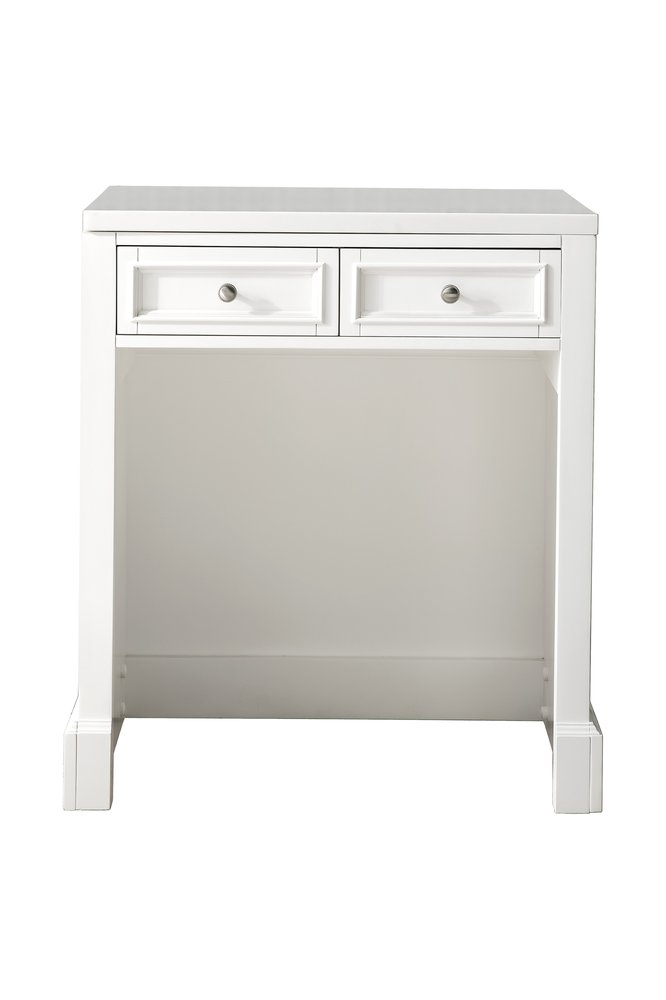 James Martin - De Soto 30" Countertop Unit, Bright White w/ 3 CM White Zeus Silestone Top - 825-CU30-BW-3WZ view 1