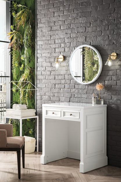 James Martin - De Soto 30" Countertop Unit, Bright White w/ 3 CM White Zeus Silestone Top - 825-CU30-BW-3WZ view 3